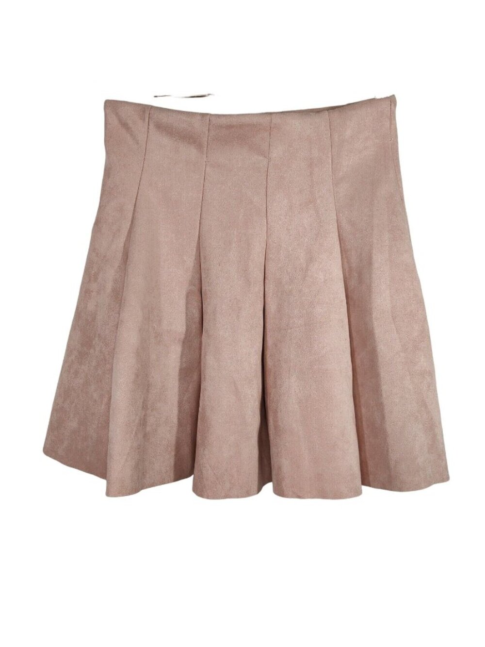 Tally Weijl Pink Faux Suede Microfiber Pleated A-line Skirt Women Size M Office